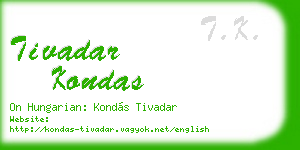 tivadar kondas business card