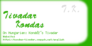 tivadar kondas business card